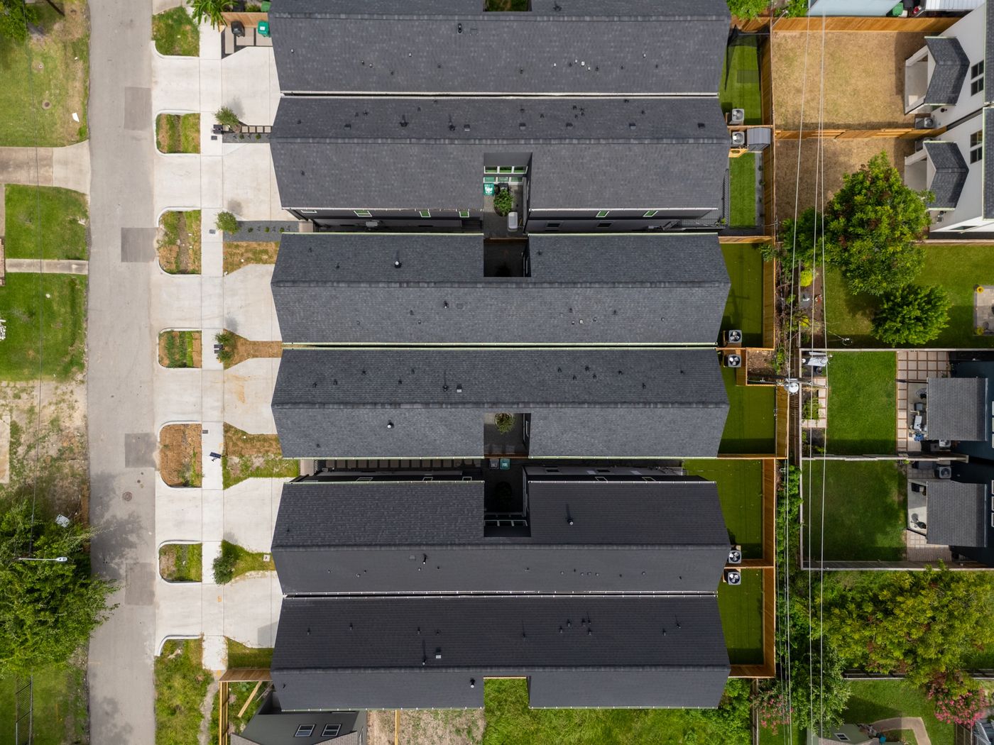 Overhead view of the six rooflines